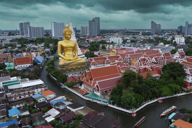 Bangkok Chao Phraya Cruise with Luxury Buffet & Open Deck Private Transfer |Wat Paknam+Chao Phraya Night Cruise Buffet