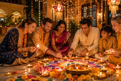 Diwali Celebration With Local Family at Jaipur With Dinner