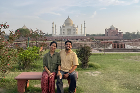 Agra: Evening Sunset View of Taj Mahal at Mehtab Bagh Sunset View of Taj Mahal & Baby Taj Tour with AC Car & Guide