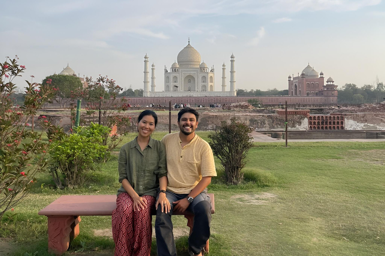 Agra: Evening Sunset View of Taj Mahal at Mehtab Bagh Sunset View of Taj Mahal & Baby Taj Tour with AC Car & Guide