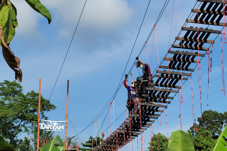 Pattaya: Tarzan Adventure Zipline & Jungle Experience Adults Experience: Jungle Zipline with 25 Platforms