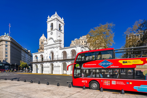 Buenos Aires: Hop-On Hop-Off City Bus Tour City Pack: Walking Av de Mayo, Wine Tasting, 48-Hour Bus