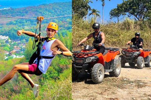 Phuket: Aventura de ATV e Zipline com transfer do hotel