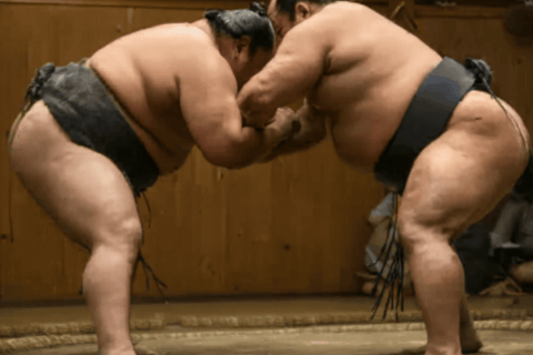 Kioto: doświadczenie sumo z drinkiem i zdjęciemKioto: doświadczenie sumo z napojem i zdjęciem