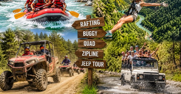 Antalya/Side: Rafting, Quad, Buggy, Zipline, w/Lunch