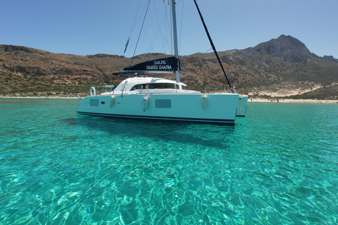 Balos: Catamaran Shared Sailing Cruise with lunch and drinks Balos: Catamaran SUNSET Shared Sailing Cocktail Cruise