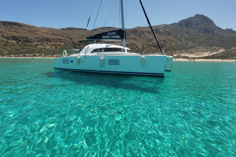 Balos: Catamaran Shared Sailing Cruise with lunch and drinks Balos: Catamaran SUNSET Shared Sailing Cocktail Cruise