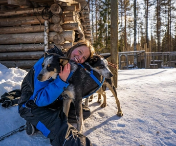 Rovaniemi: Safari con huskies y barbacoa de campamento - 6-10 km en coche