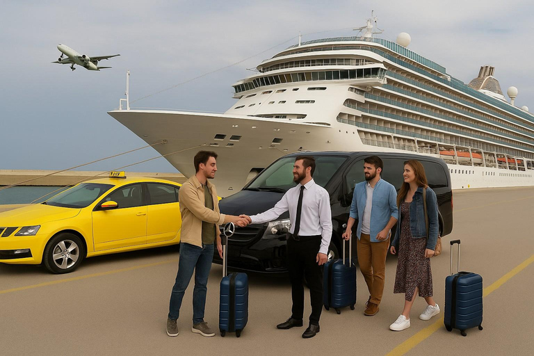 Transfert du port du Pirée vers/depuis le centre d&#039;Athènes ou l&#039;aéroportDu centre d&#039;Athènes au port du Pirée