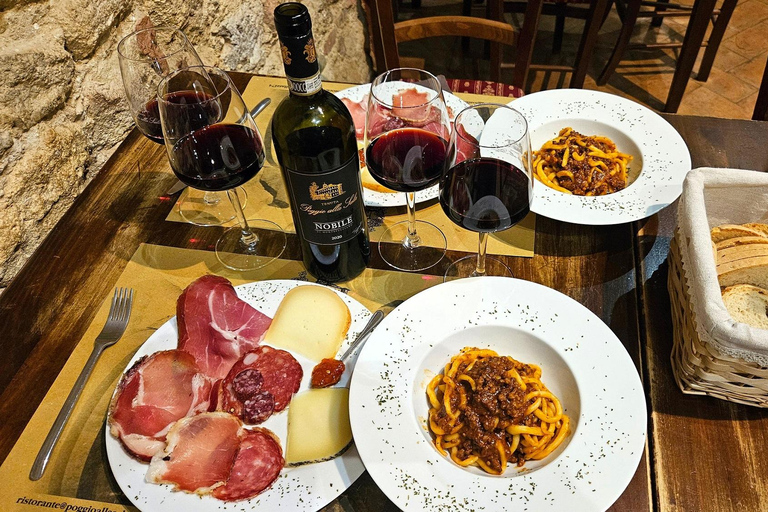 From Siena: Best of Tuscany Wines & Lunch in Montepulciano ENG/SPA/ITA Small Group Tour Option