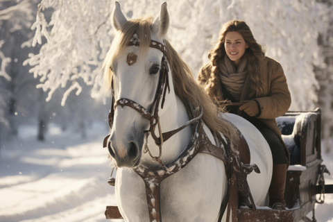 Zakopane: Paseos a Caballo con Guía Local y Degustación GastronómicaInvierno: Paseo en trineo de nieve