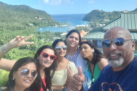 Expérience à Soufrière : Bain de boue, cascade, Pitons, baie de Marigot.