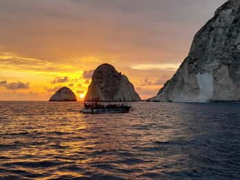 Zakynthos: Sunset Cruise to Myzithres with Wine & transfer