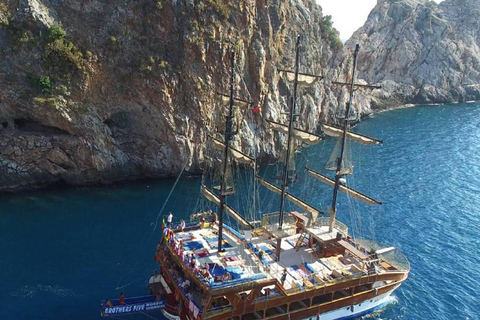 Alanya: Catamaran Boat Tour with Swimming and Snorkeling Catamaran Boat with Pickup Service