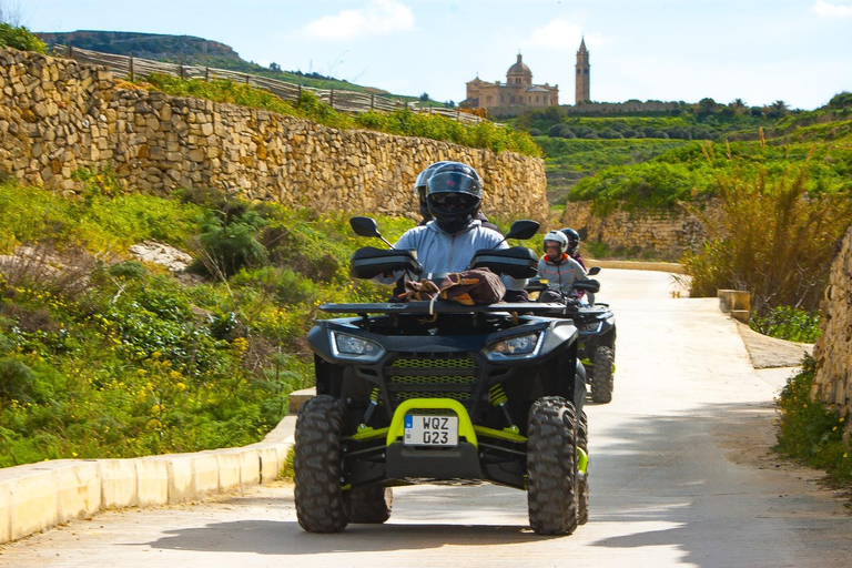 Depuis Malte : Visite de la lagune bleue et de Gozo avec quads et dînerQuadrilatère partagé