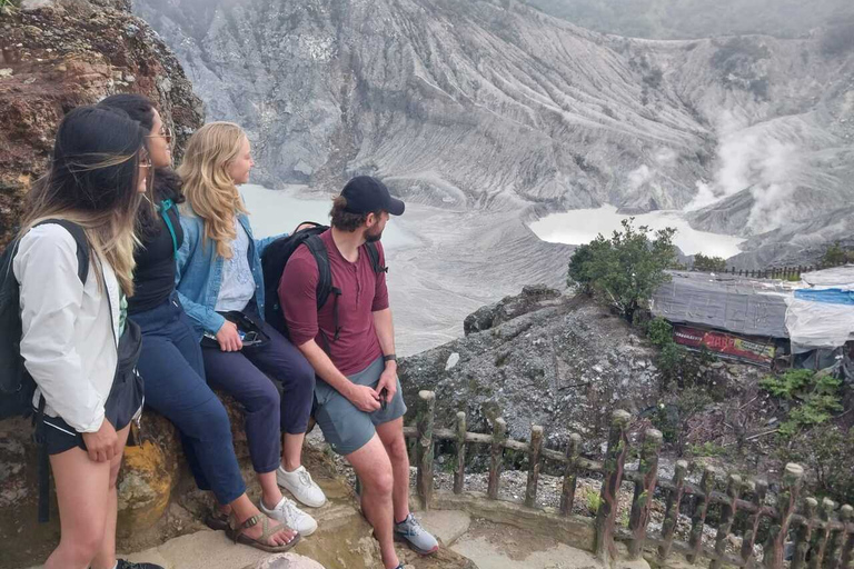 Jakarta: Vulcano, campi di tè/riso, sorgenti termali, cibo localeTour per piccoli gruppi (massimo 7 viaggiatori)