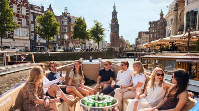 Amsterdam: Crucero Sunny Booze con opción de bebidas ilimitadas