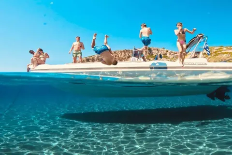From Faliraki : Speedboat tour kalithea caves&antony kouin