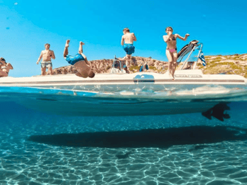 Från Faliraki: Speedboat-tur till Kalithea-grottorna och Antony Kouin