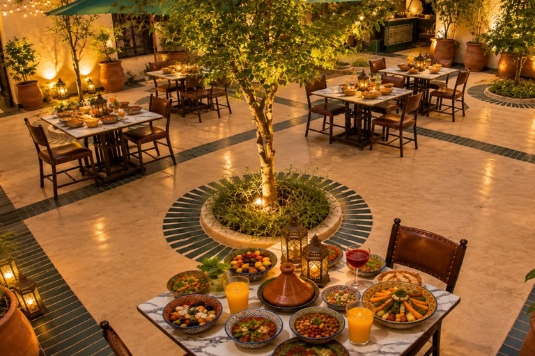 Marrakech Medina Night Tour with Rooftop Dinner