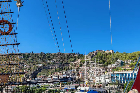 Alanya: Pirate Boat Tour with Swimming Stops & Caves PİRATE BOAT NO TRANSFER
