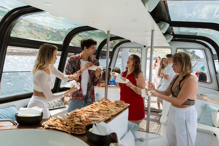 Lisbon Night Party Cruise with DJ, Pizza & Drinks Lisbon Morning Relax Cruise with Drinks & Snacks