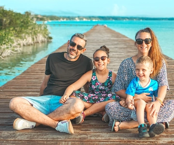 Sessão de fotografia privada em Bacalar com câmara e drone