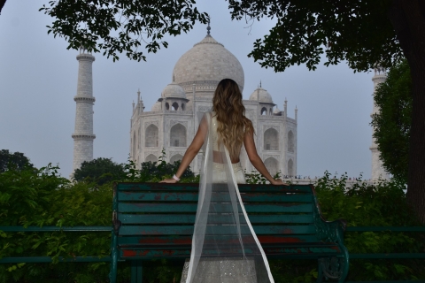 Delhi: Visita de la ciudad con el Taj Mahal, el Fuerte de Agra y Fatehpur SikriAgra- Coche con conductor, Guía, Entrada a Monumentos y Almuerzo