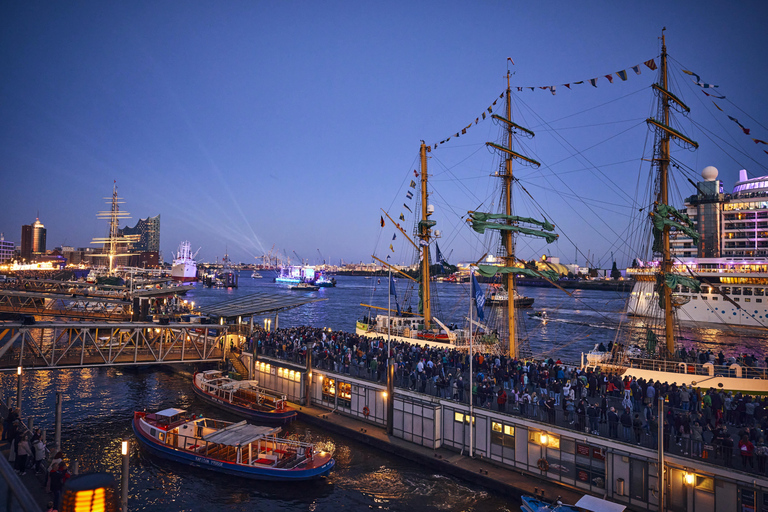 Hamburg: Ljus- och fyrverkerishow Port Aniversary från båtErfarenhet av pråmar