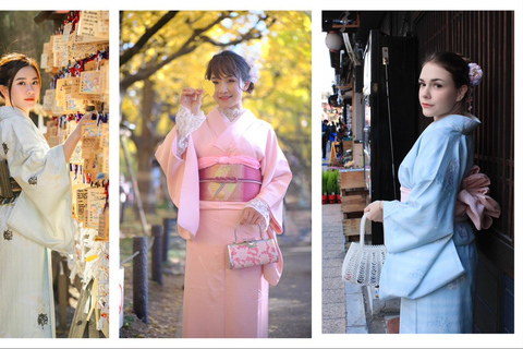 Tokyo: Asakusa Kimono Rental with Hairstyling and Makeup Kimono (Yukata) Experience Package (Men & Children Only)
