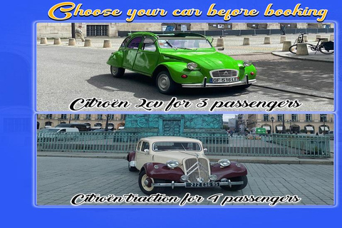 Paris: Guided City Highlights Tour in a Vintage French Car 30-Minute Tour Citroën 2CV