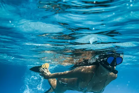 Snorkeling for beginners in crystal clear sea of Halkidiki