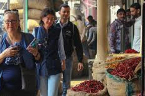 Agra : Visite du vieux bazar de Kinari. A pied et en Tuk Tuk Auto.