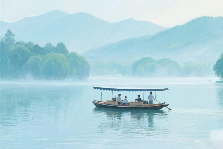 هانغتشو: جولة بالقارب في البحيرة الغربية، وقرية الشاي، والمعبد