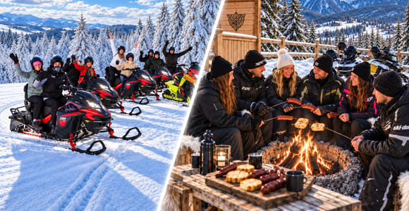 Zakopane: Snowmobile/Quad Ticket with Campfire Food & Drinks