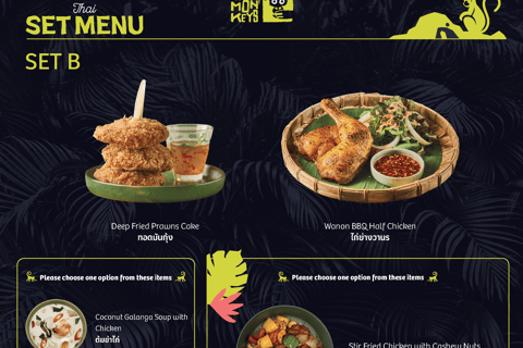 Phuket: Thai Dining Experience at Three Monkeys Restaurant Thai Set Menu for 2 - Set D