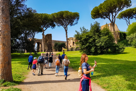 Rom: Prioriterad tillgång Prioriterad åtkomst Colosseum, Forum Romanum och Palatine TourTysk gruppresa med särskild tillgång till arenagolvet