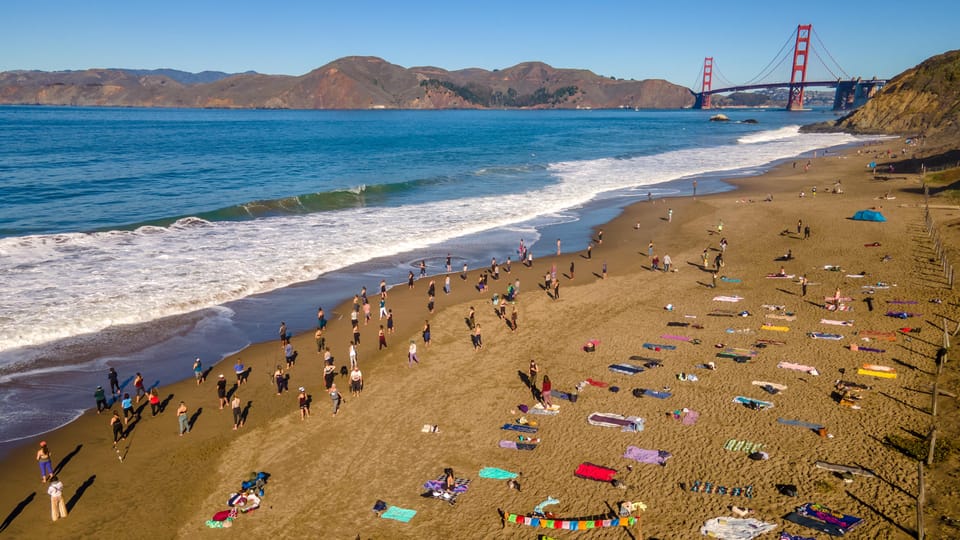 San Francisco: Silent Disco Yoga at Baker Beach image 2