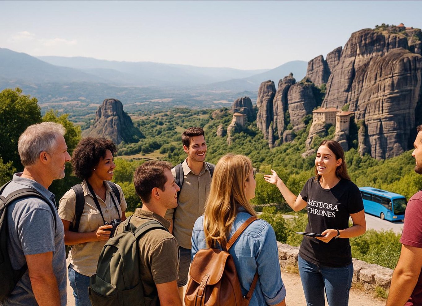 Athen: Dagsudflugt til Meteora-klostrene med huler og frokost