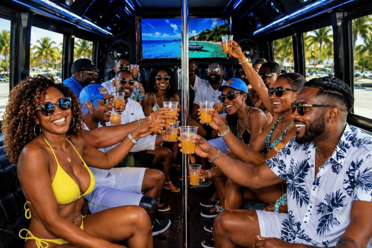St. Maarten: Beach Hopping Party Bus with Karaoke & Games