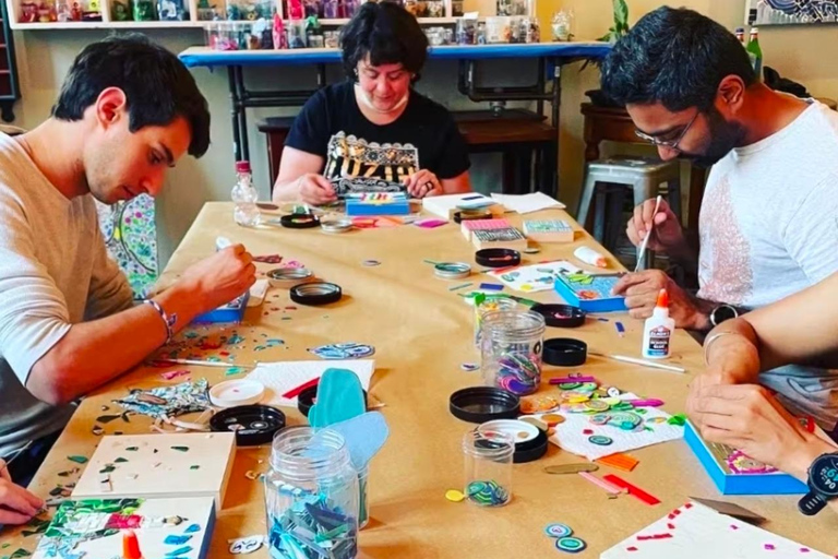 Create a mosaic in a Boston artist's studio