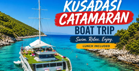 Kusadasi: Catamaran Boat Trip with Lunch & Swim Stops