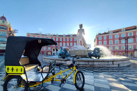 Nizza: tour della città in famiglia in bicicletta Taxi elettrico (4 posti)