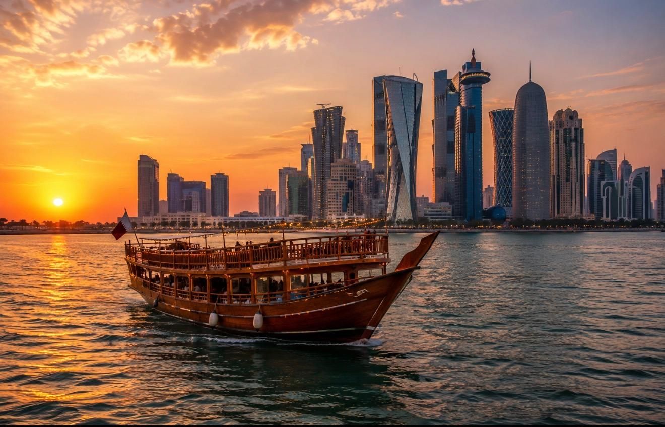 Doha: Skyline-Dau-Fahrt mit Abendessen vom Buffet