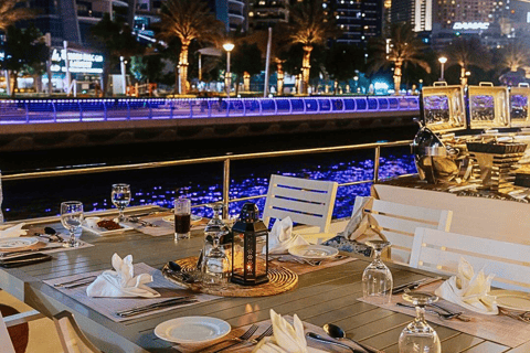 Dubai: Marina Premium Dinner Cruise with Unlimited Drinks Upper Deck with transfers