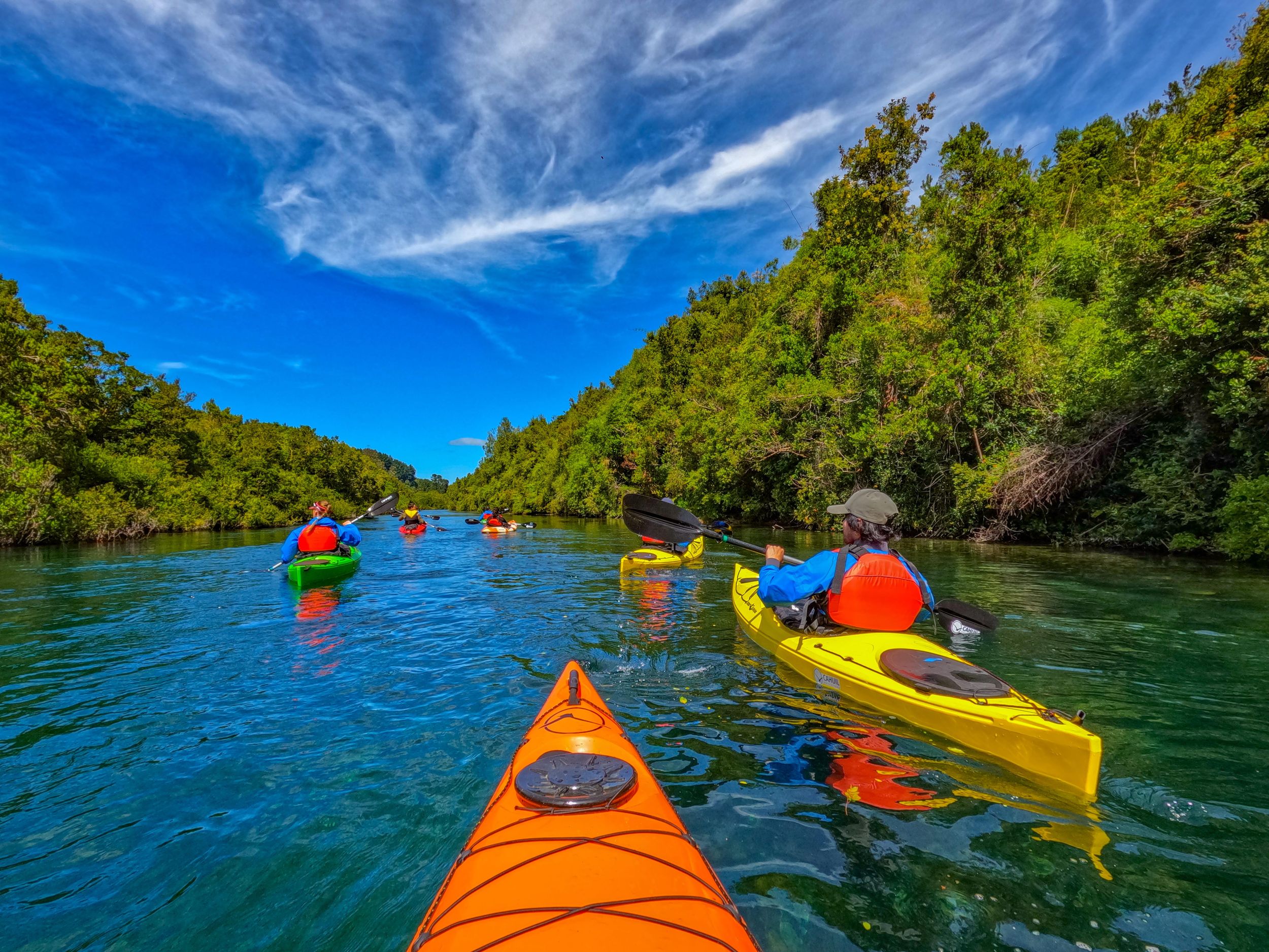 Halbtägige Kajaktour auf dem Maullín-Fluss in Puerto Varas