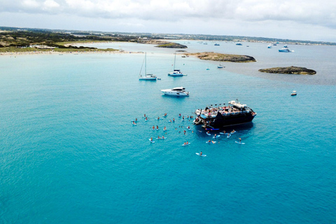 Ibiza: Formentera Boat with Open Bar, 3 meals & Sunset Party ADVANCE: Standard selection of food & open bar option