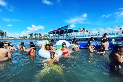 Eilandtijd boottocht met zwemmen in de Sandbar in Ft. LauderdaleFort Lauderdale: Sandbar-partyboot