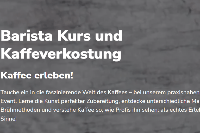Barista Course & Coffee Tasting in Stuttgart – Experience Coffee for Yourself