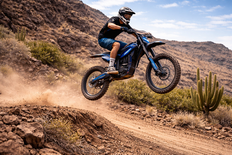 Tenerife: Ocean View Electric Dirt Bike Coastal Adventure 20 min Talaria EBike Test Drive on dirt track